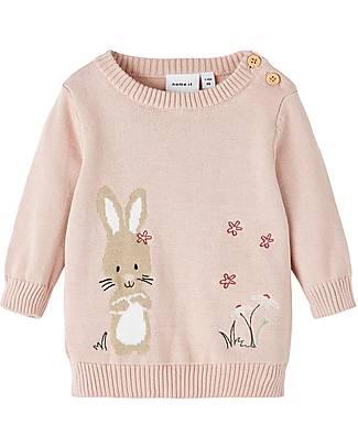 Name it Maglia Coniglietto - Rosa - 100% Cotone Biologico Felpe